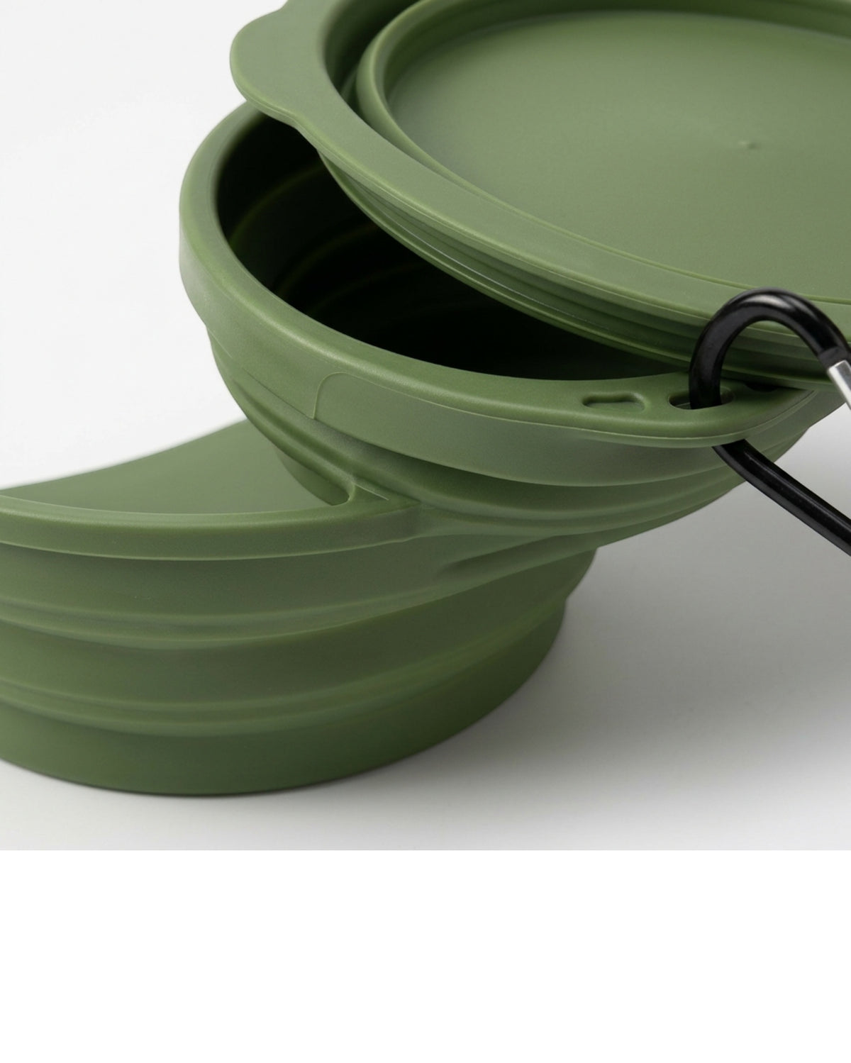 Hjxwd Collapsible Silicone Travel Pet Bowl with Lid 24 oz Moss - Detail view
